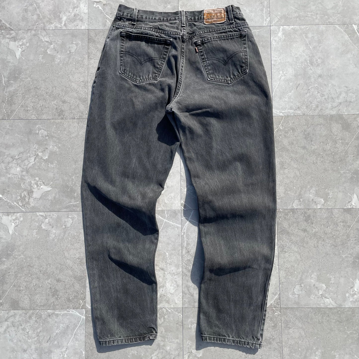 90s Levi's 545 Orange Tab Made in USA Black Denim 36x34 KiiChain Clothing