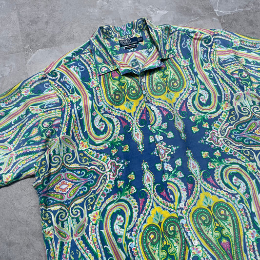 90s Ralph Lauren Caldwell Rare Silk Paisley Shirt KiiChain Clothing