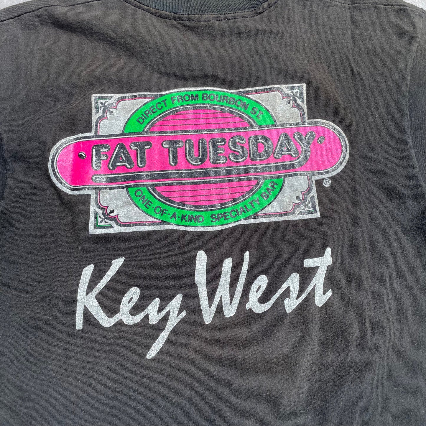 90s Fruit of the Loom Fat Tuesday Made in USA Faded Graphic T-Shirt KiiChain Clothing