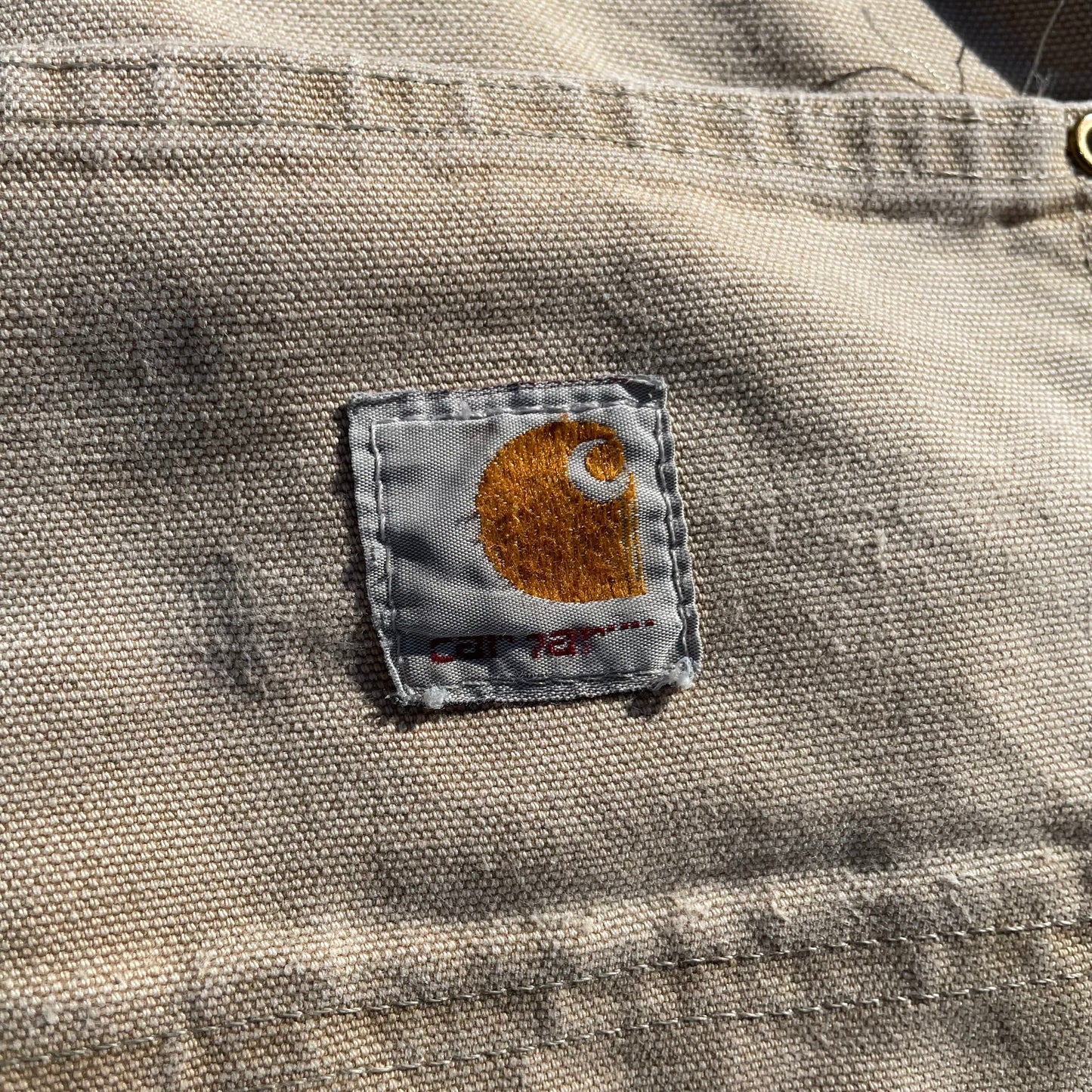 90s Carhartt Made in USA Beige Double Knee Work Pants 36x32 KiiChain Clothing