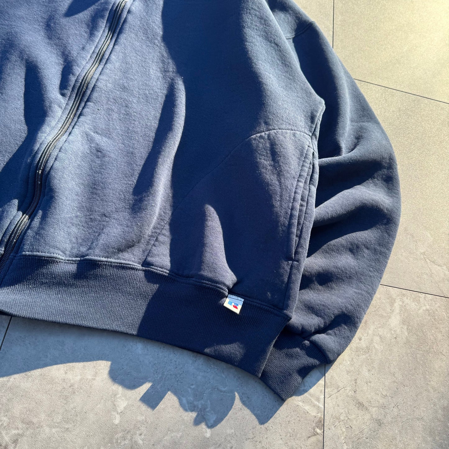 90s Russell Athletic Navy Zip-Up Sweatshirt Jacket KiiChain Clothing