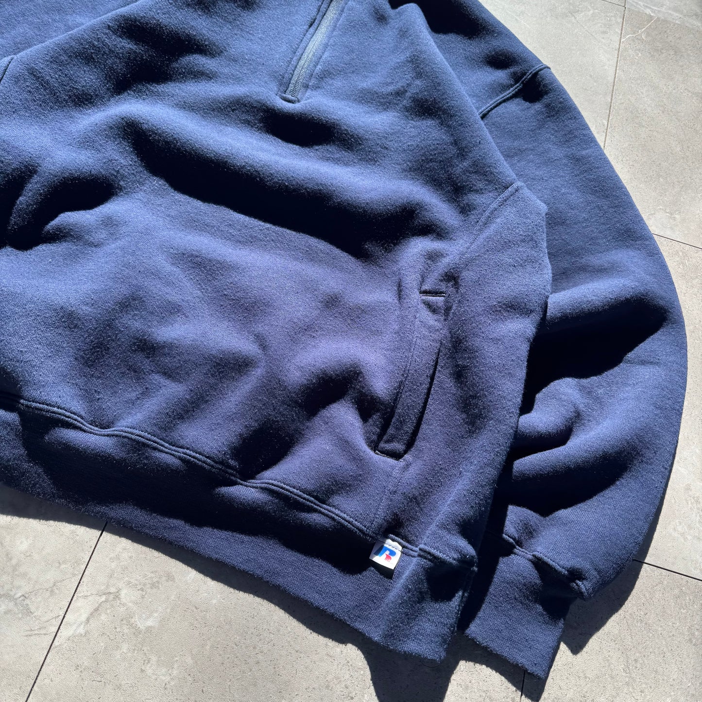 00s Russell Athletic Navy Quarter Zip Sweatshirt