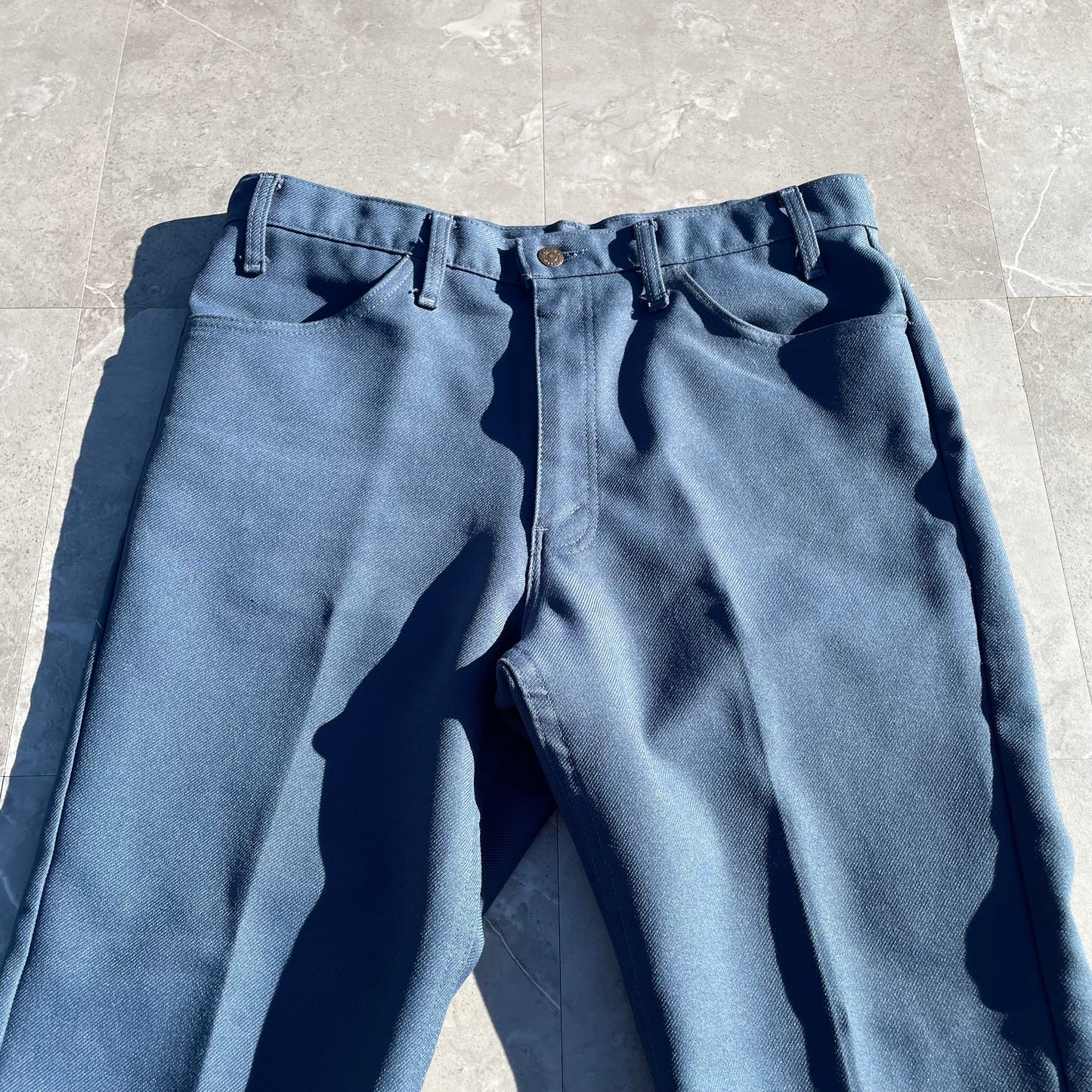 80s Levi's 517 Made in USA Sta-Prest Blue Flared Slacks KiiChain Clothing