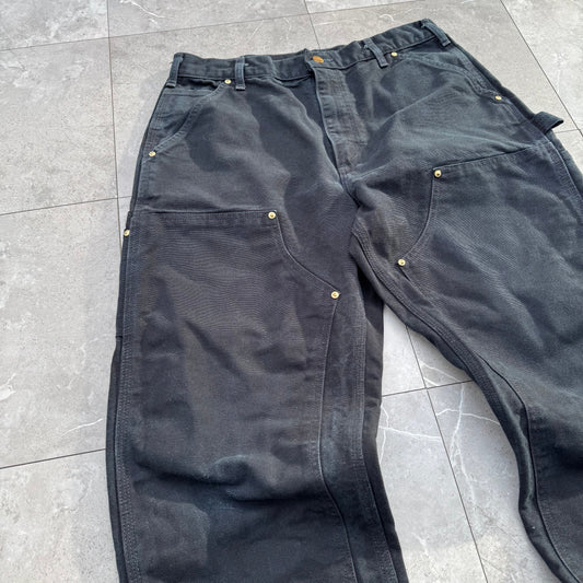 90s Carhartt Made in USA Black Double Knee Work Pants 33x32 KiiChain Clothing