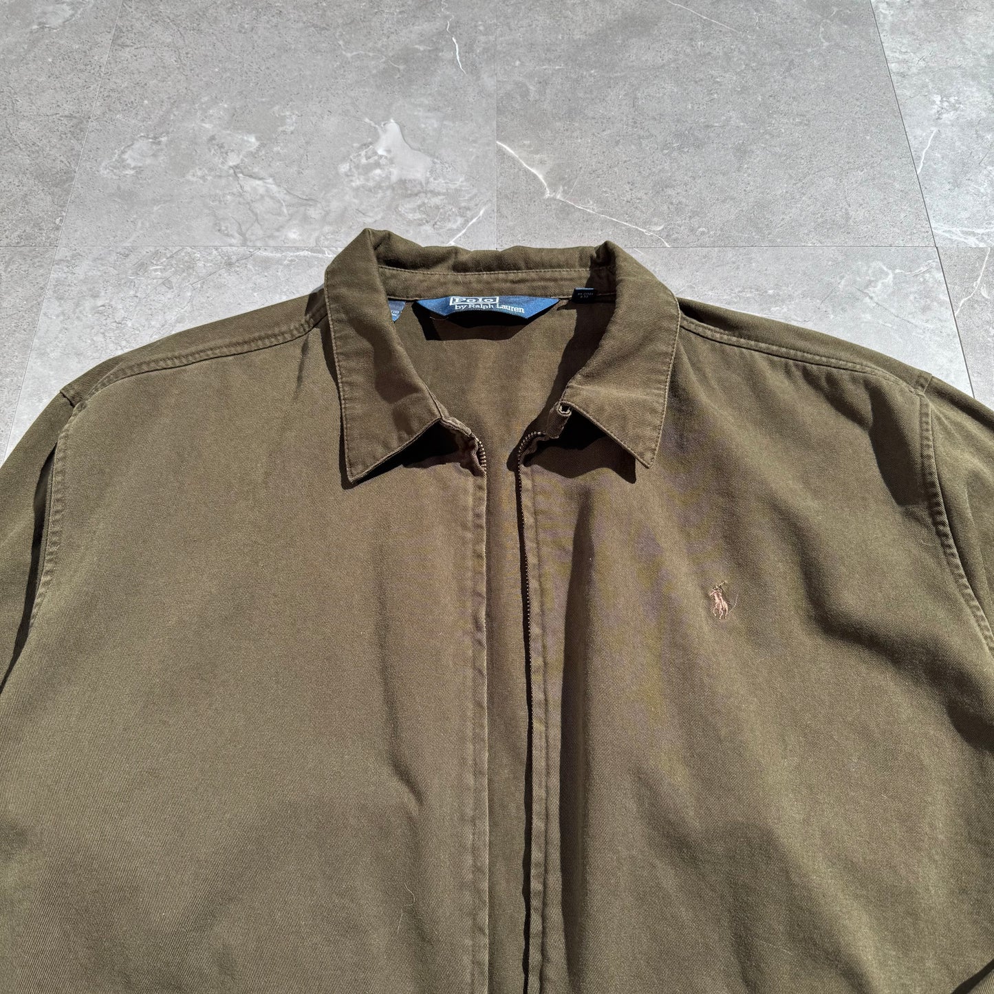 90s Polo by Ralph Lauren Brown/Olive Green Cotton Swing Top Jacket