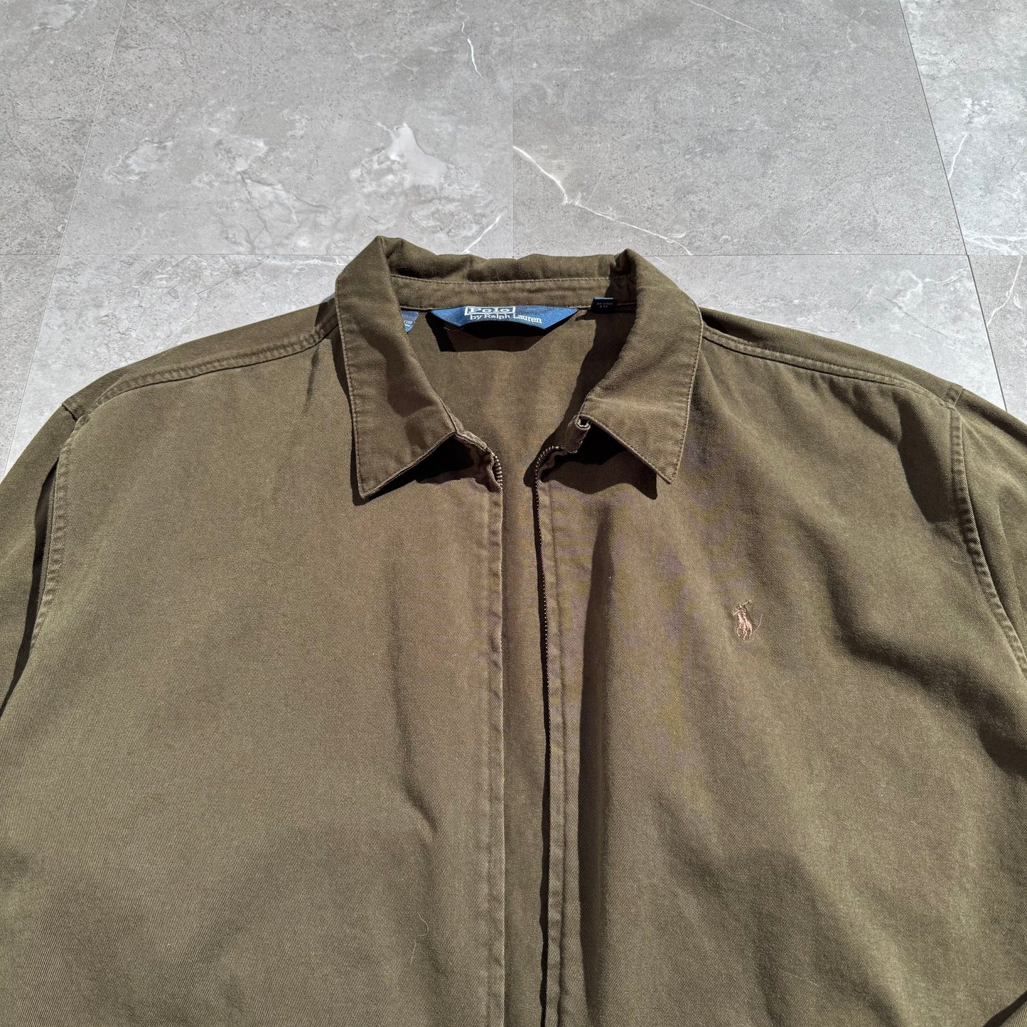 90s Polo by Ralph Lauren Brown/Olive Green Cotton Swing Top Jacket KiiChain Clothing