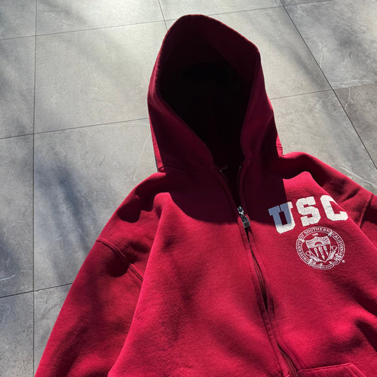 90s Russell Athletic University of Southern California (USC) College Zip-Up Hoodie KiiChain Clothing