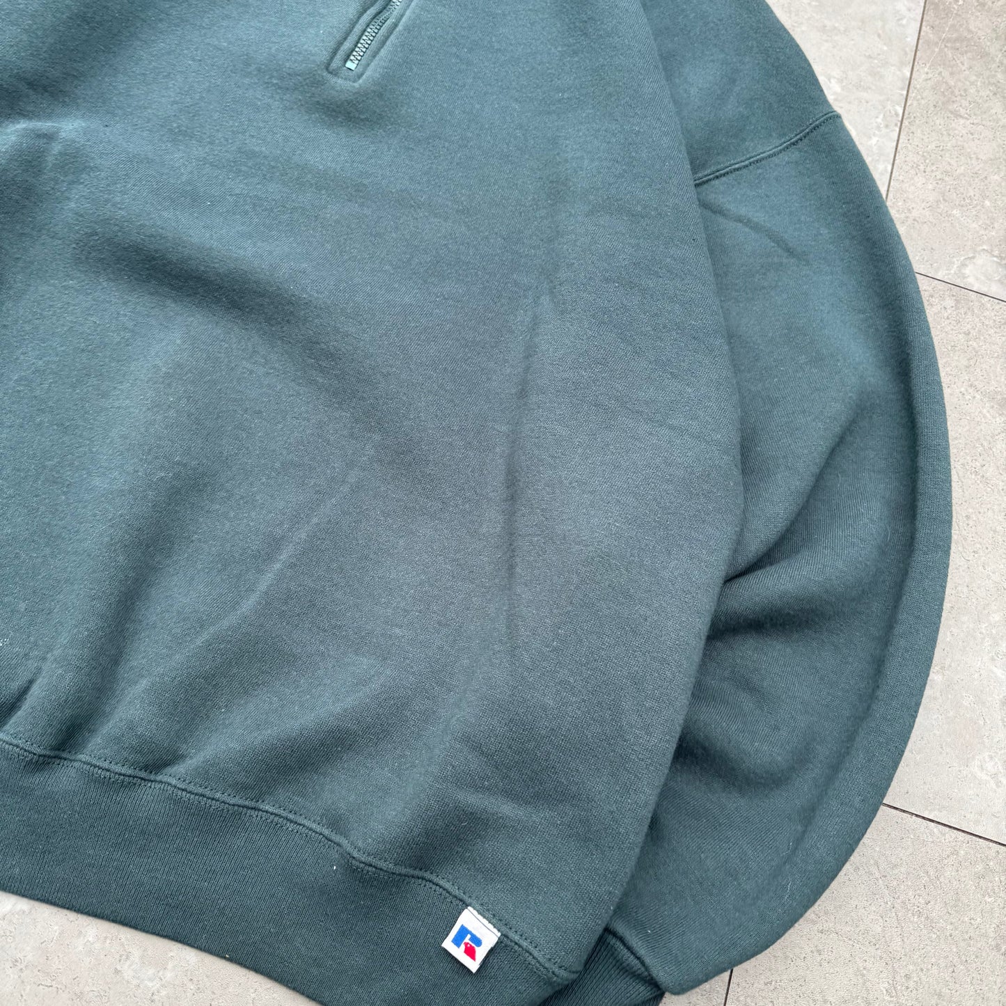 90s Russell Athletic Green Half-Zip Sweatshirt KiiChain Clothing