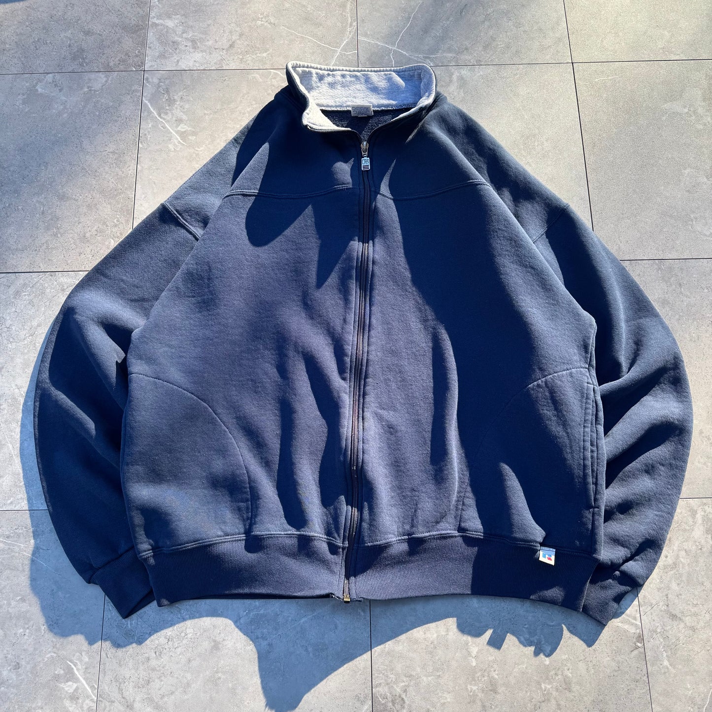 90s Russell Athletic Navy Zip-Up Sweatshirt Jacket