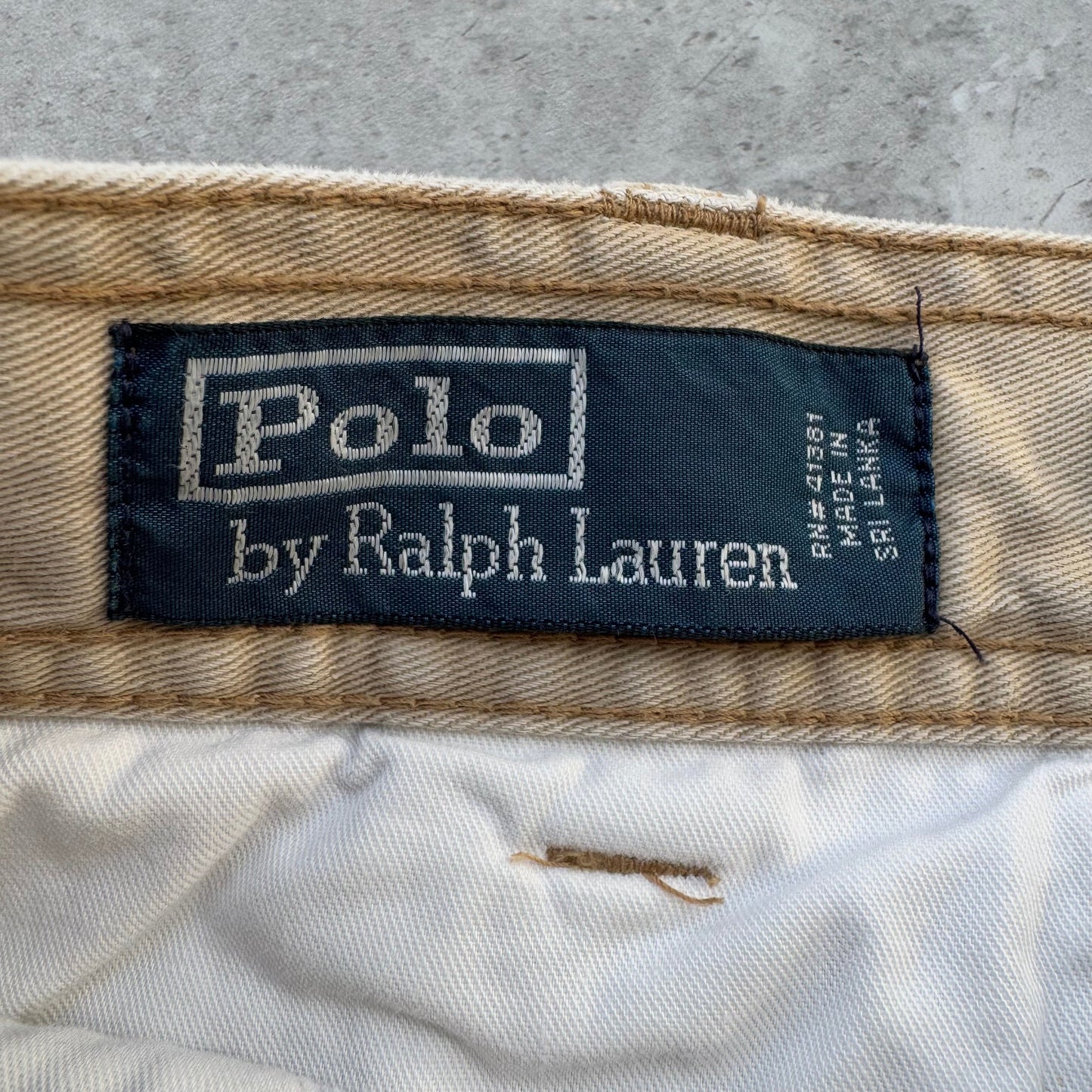 90s-00s Polo by Ralph Lauren Polo Chino Cream Cargo Pants 34x30 KiiChain Clothing