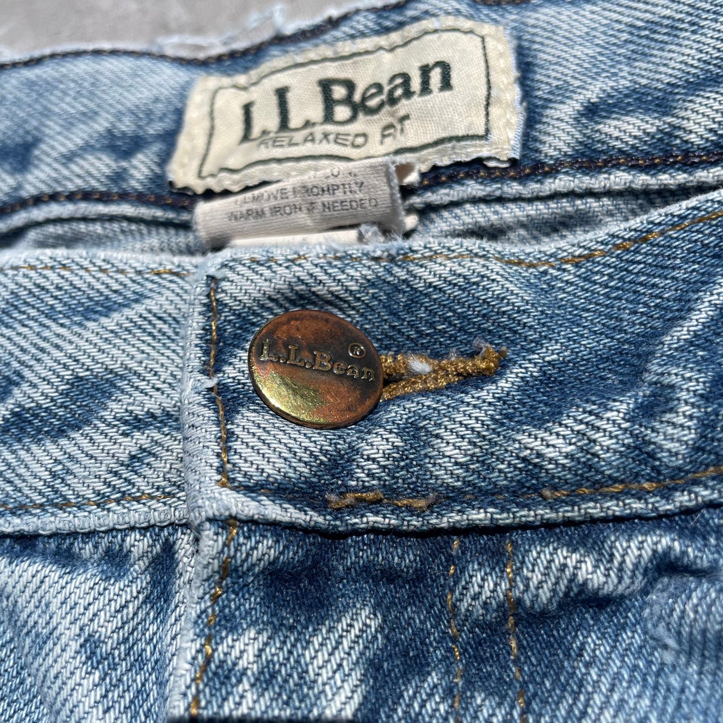 90s L.L. Bean Damaged Denim 36x32 KiiChain Clothing