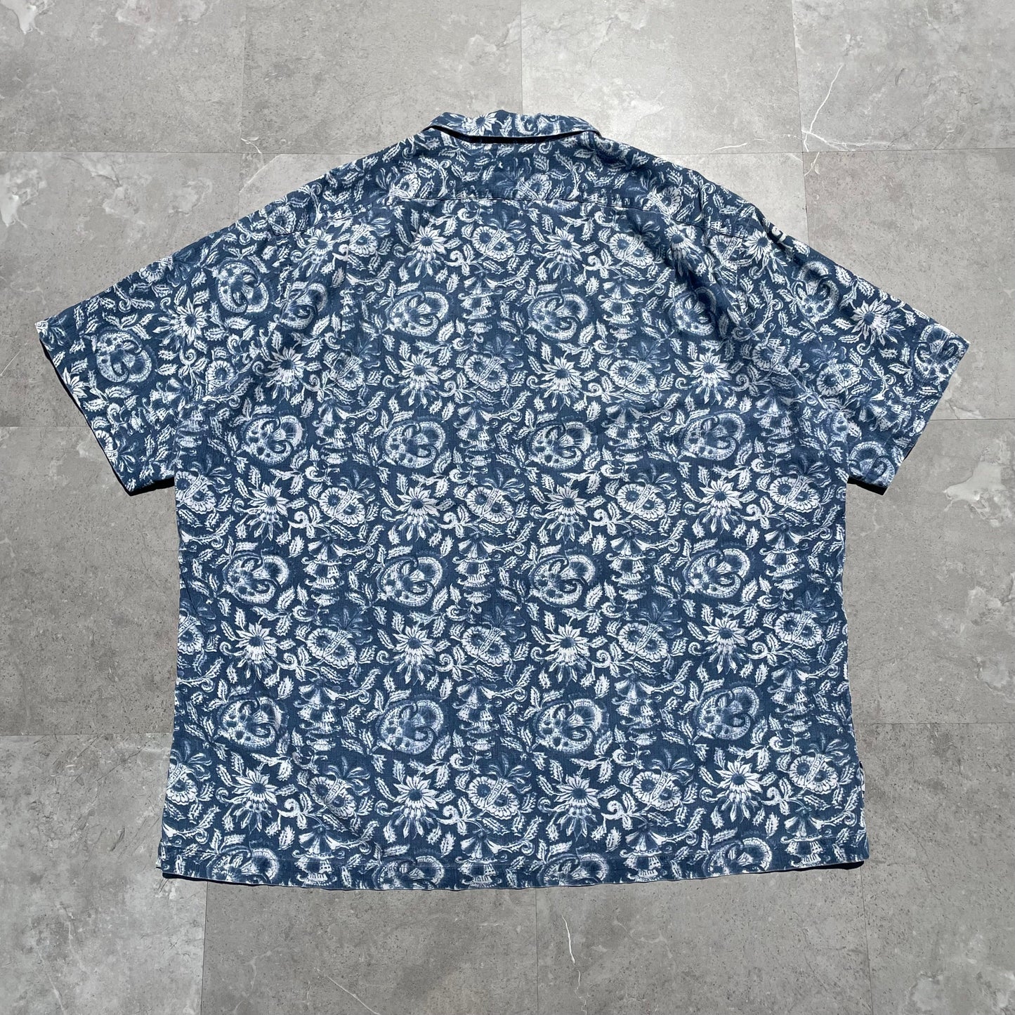 90s Ralph Lauren Caldwell Faded Blue Paisley Hawaiian Shirt KiiChain Clothing