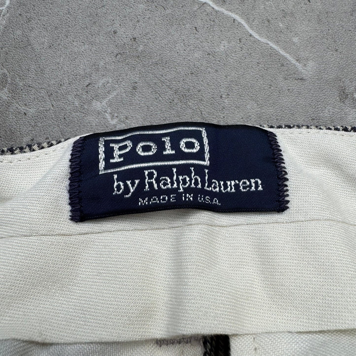 80s-90s Polo by Ralph Lauren Made in USA Houndstooth Pleated Slacks