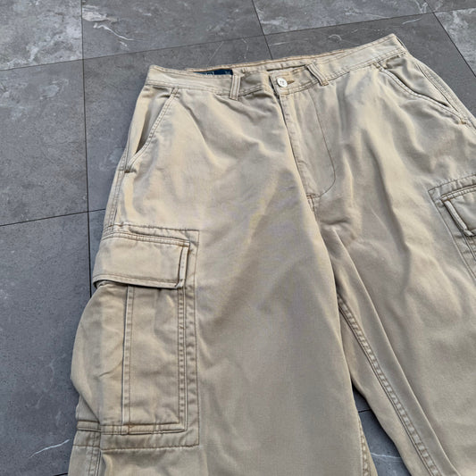 90s-00s Polo by Ralph Lauren Polo Chino Cream Cargo Pants 34x30 KiiChain Clothing