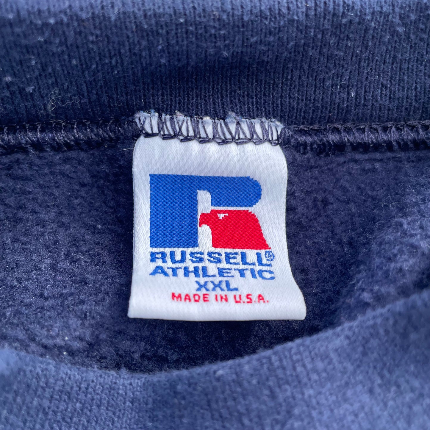 90s Russell Athletic Made in USA Blank Navy Crewneck KiiChain Clothing