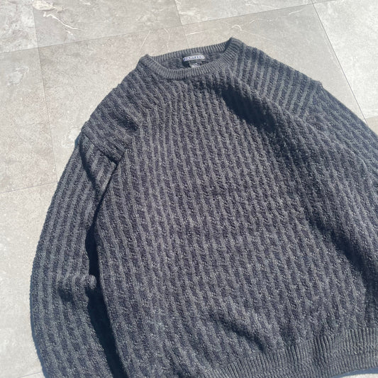 90s Jantzen Gray Acrylic Birds-Eye Style Design Knit KiiChain Clothing