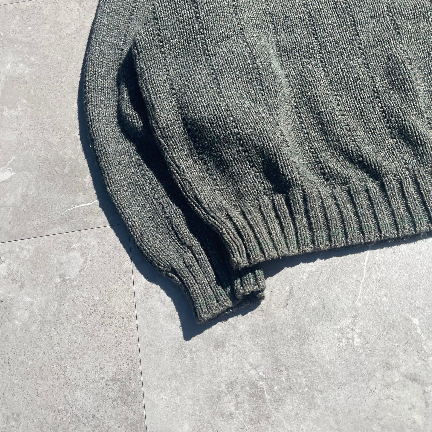 00s Eddie Bauer Made in USA Washed Green Textured Knit KiiChain Clothing