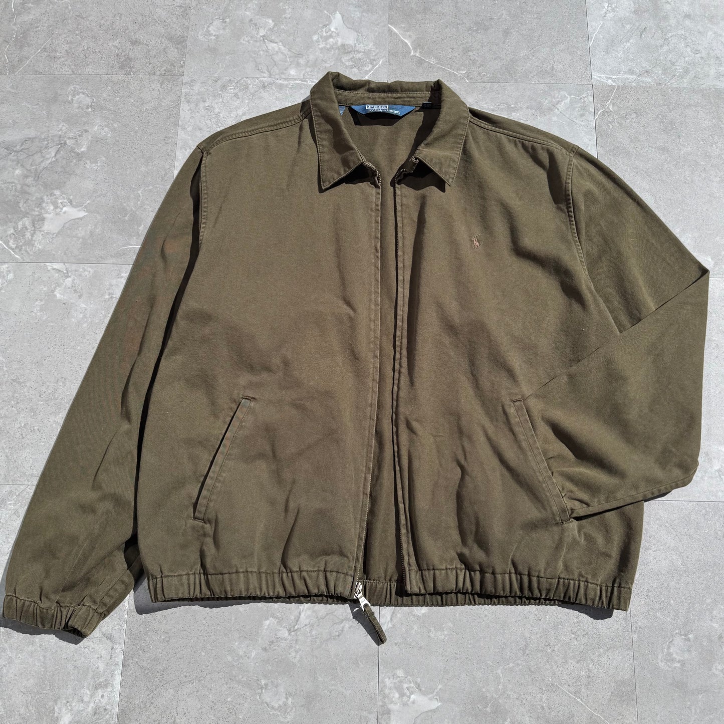90s Polo by Ralph Lauren Brown/Olive Green Cotton Swing Top Jacket