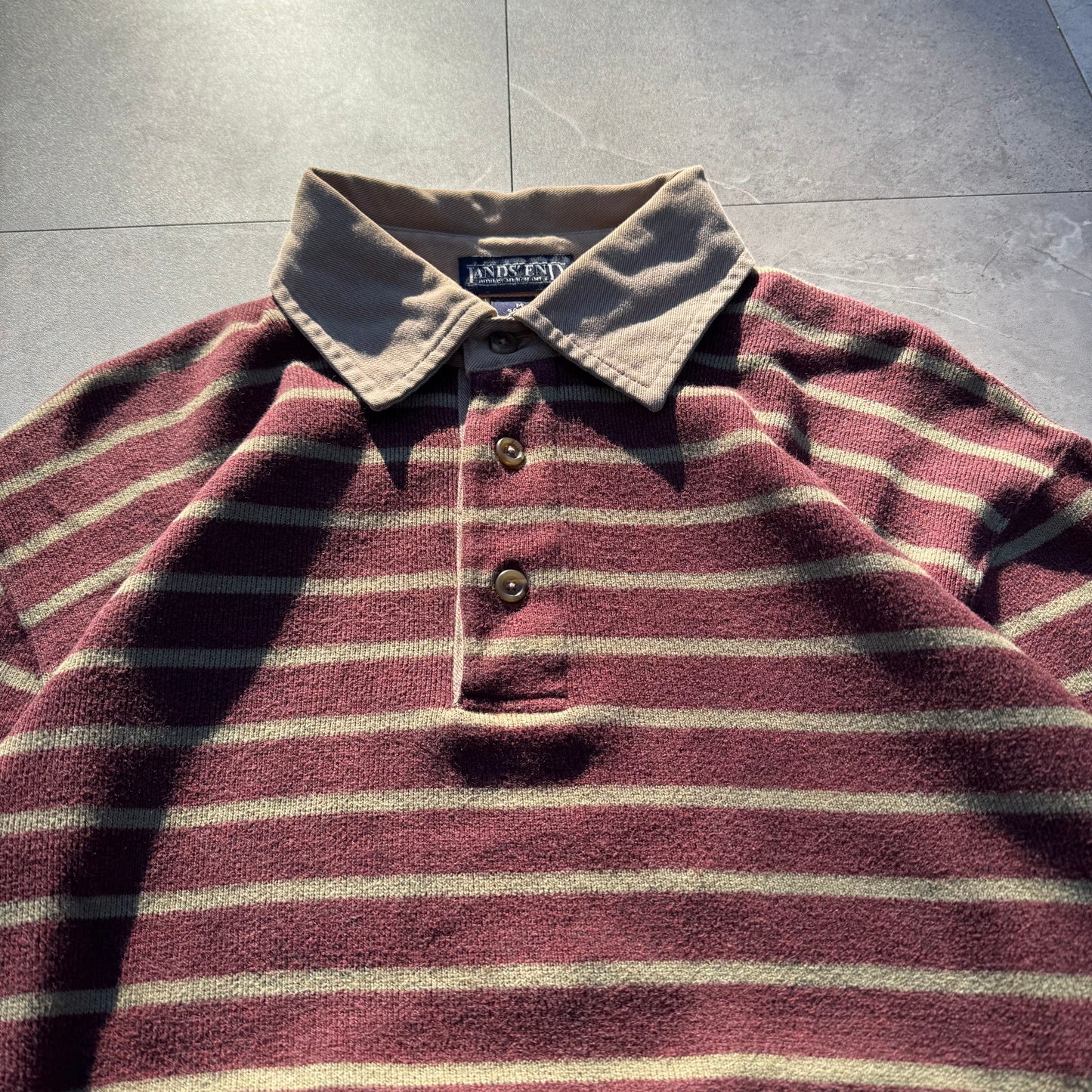 90s Lands' End Border Knit Polo