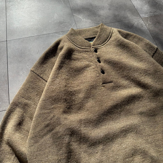 90s Cabela's Wool Henley Neck Elbow Patch Knit KiiChain Clothing