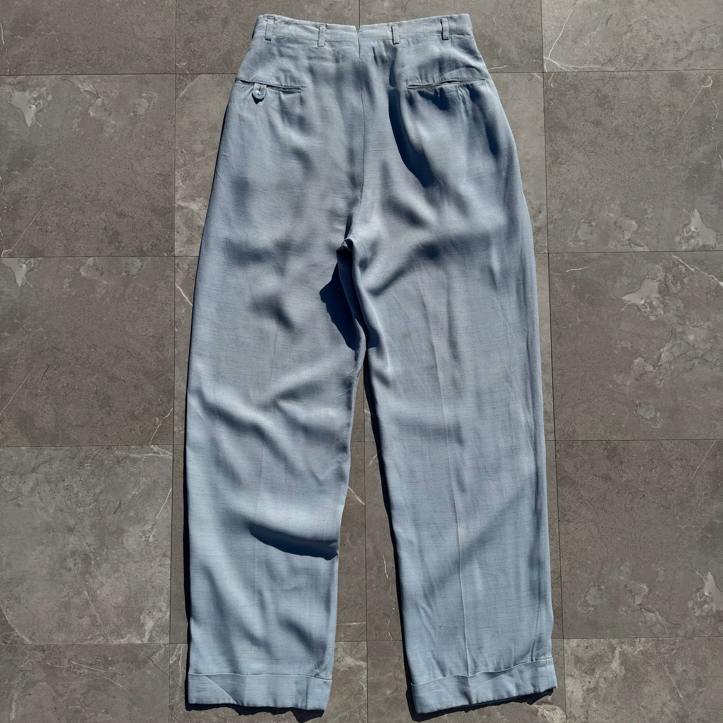 40s Unknown Light Blue Gabardine Slacks KiiChain Clothing