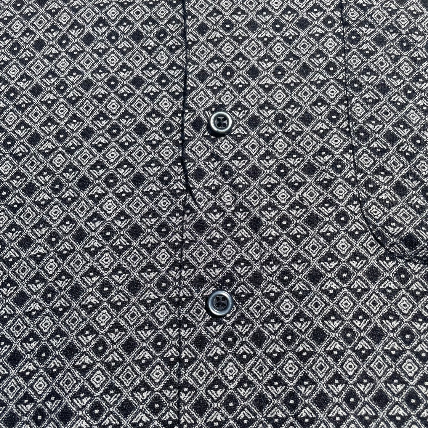 90s Natural Issue Black Pattern Short Sleeve Shirt KiiChain Clothing