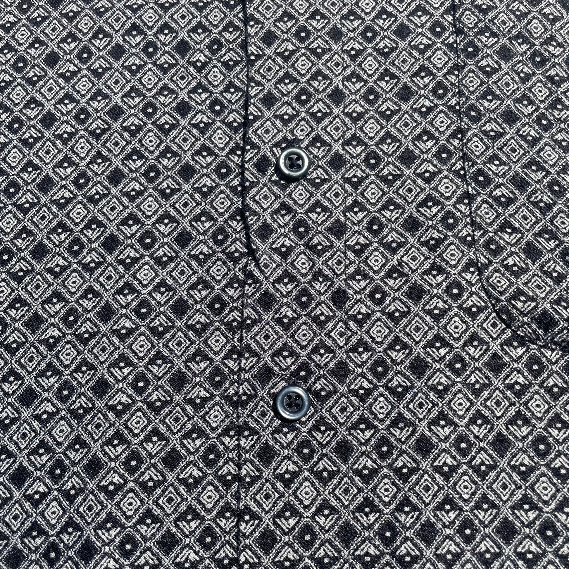 90s Natural Issue Black Pattern Short Sleeve Shirt KiiChain Clothing