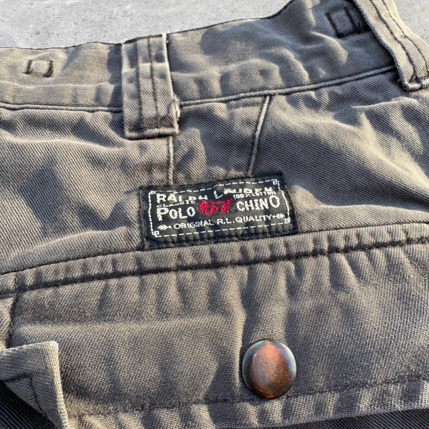 90s-00s Polo by Ralph Lauren Polo Chino Dark Gray Military Cargo Pants 32x30