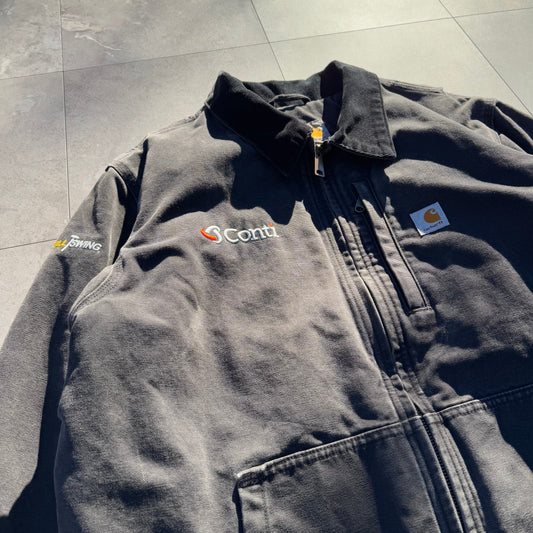 00s Carhartt Conti Faded Black Work Jacket KiiChain Clothing