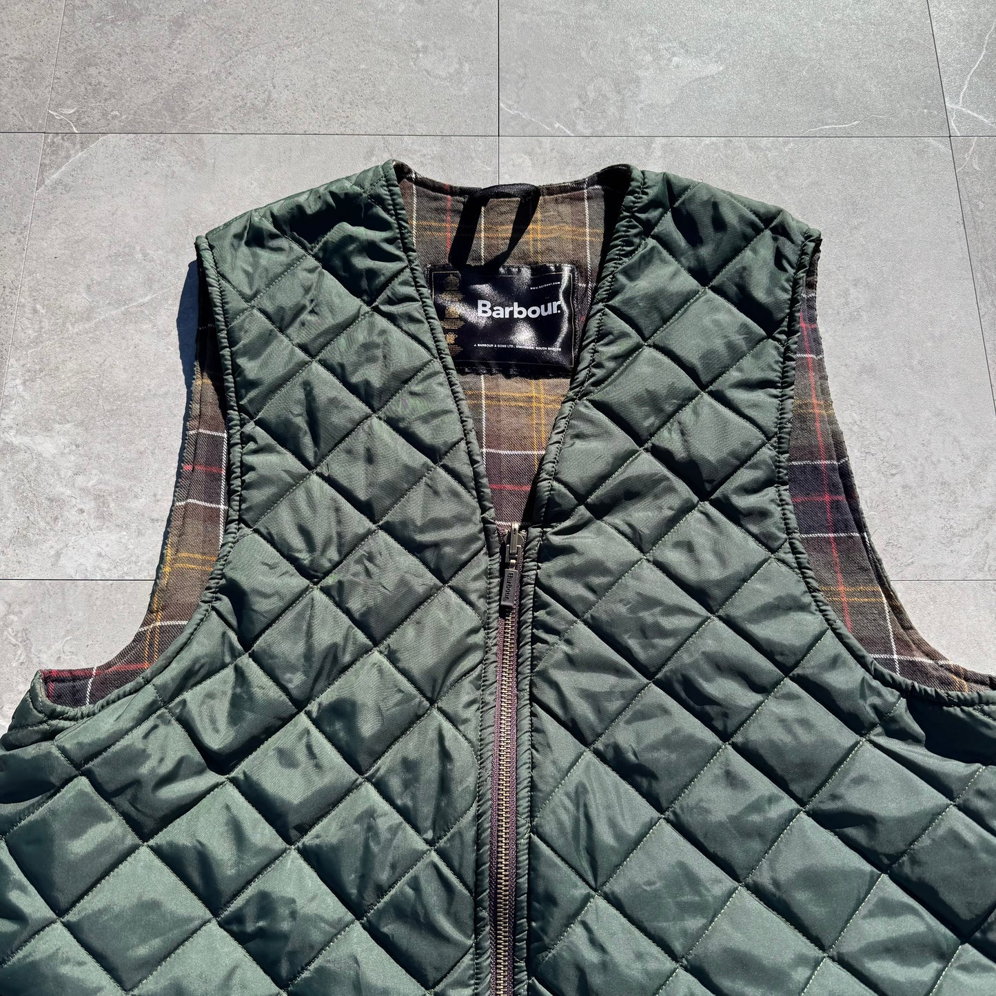 Barbour Plaid-Lined Light Weight Down Vest KiiChain Clothing
