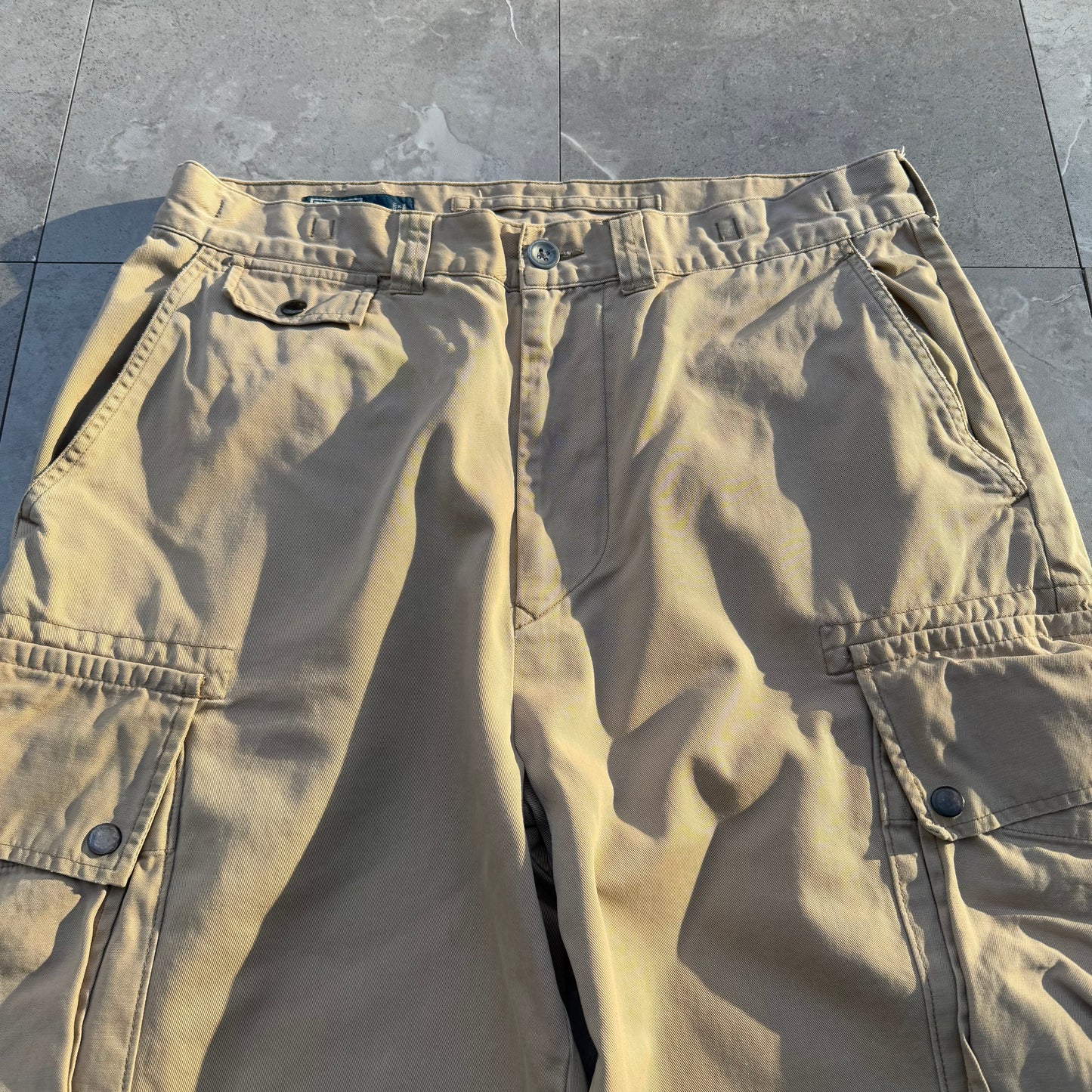 90s-00s Polo by Ralph Lauren Polo Chino Cream/Beige Cargo Pants 35x30 KiiChain Clothing