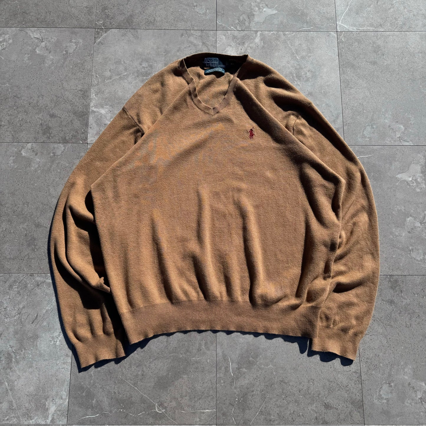 90s-00s Ralph Lauren 100% Pima Cotton Exclusive of Decoration V-Neck Knit KiiChain Clothing