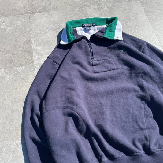 90s Nautica Off-Center Half-Zip Pullover KiiChain Clothing