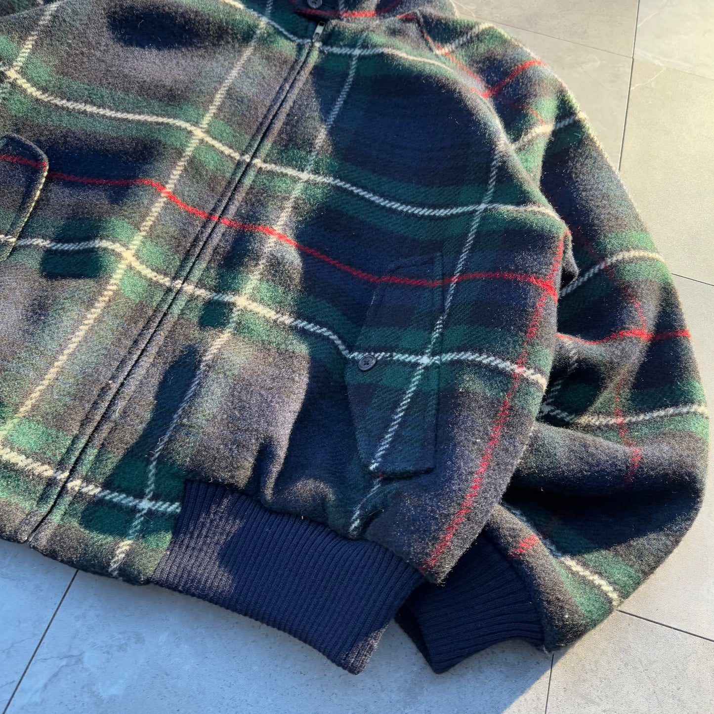 90s Ralph Lauren Checkered Wool Harrington Jacket KiiChain Clothing