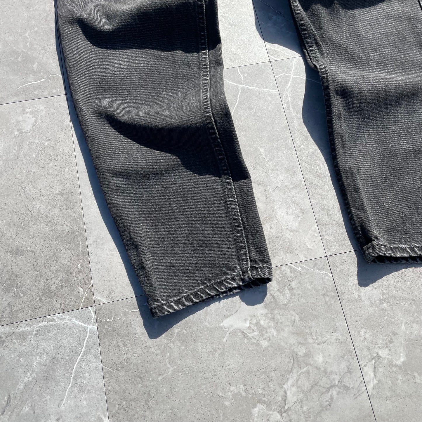 90s Levi's 550 Orange Tab Made in USA Black Denim 34x32 KiiChain Clothing