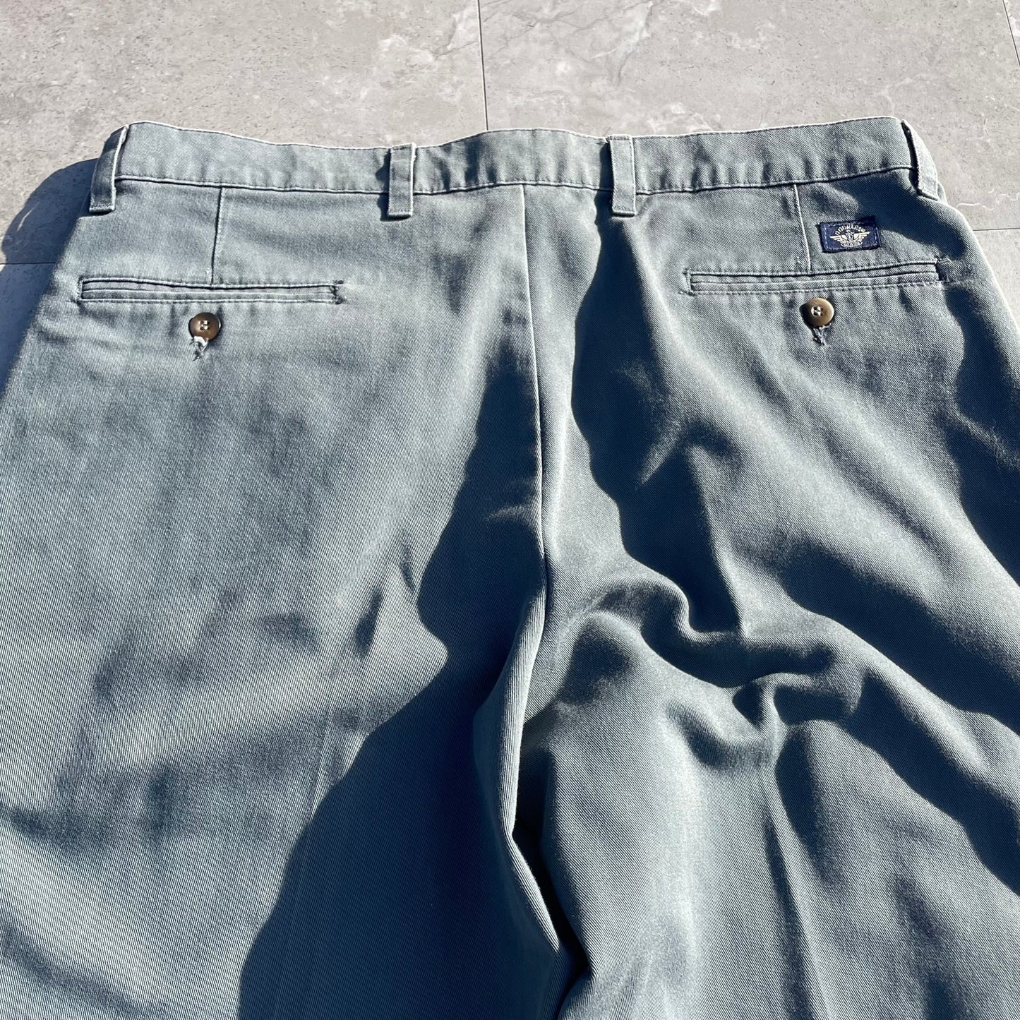 90s Dockers Made in USA Two-Tuck Pleated Stone Gray Chino Pants 36x32 KiiChain Clothing