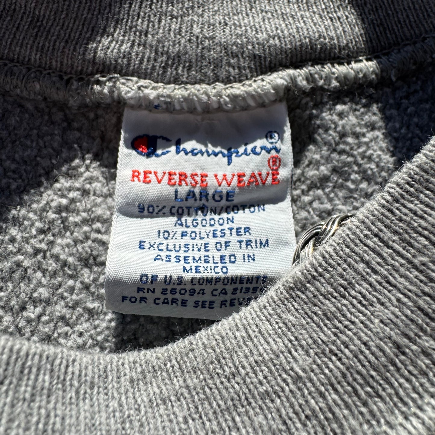 90s Champion Reverse Weave Gray White-Logo Sweatshirt