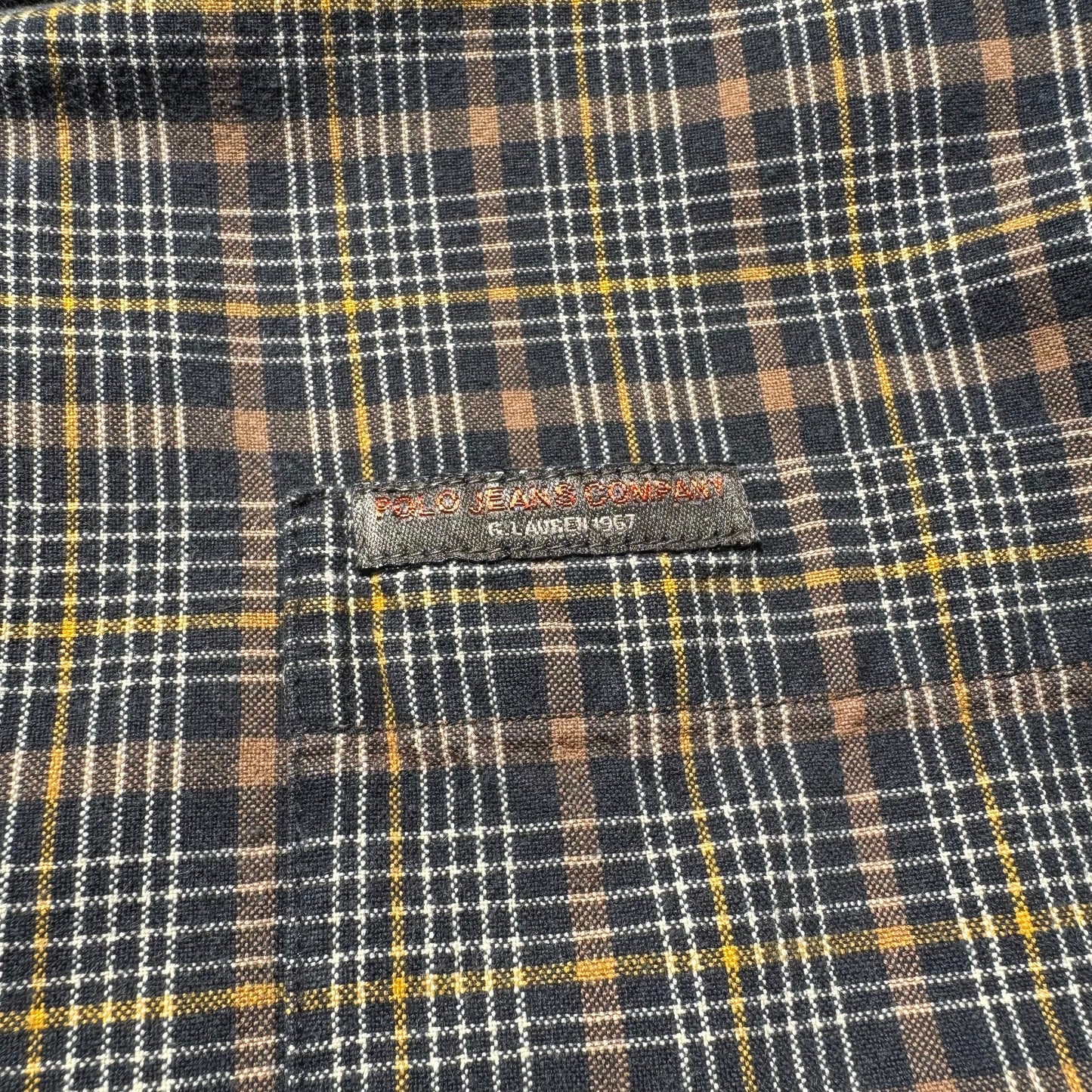 90s-00s Ralph Lauren Jeans Co Checkered Cotton Open Collar Shirt KiiChain Clothing