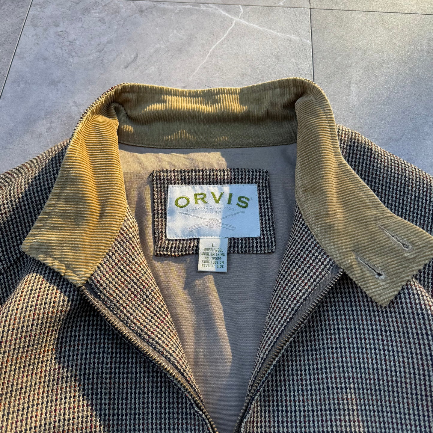 00s Orvis Houndstooth Wool Harrington Jacket KiiChain Clothing