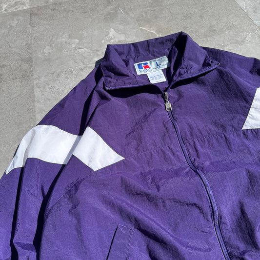 90s Russell Athletic Purple Zip-Up Windbreaker Jacket KiiChain Clothing