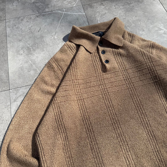 90s-00s Dockers Brown Knit Polo KiiChain Clothing