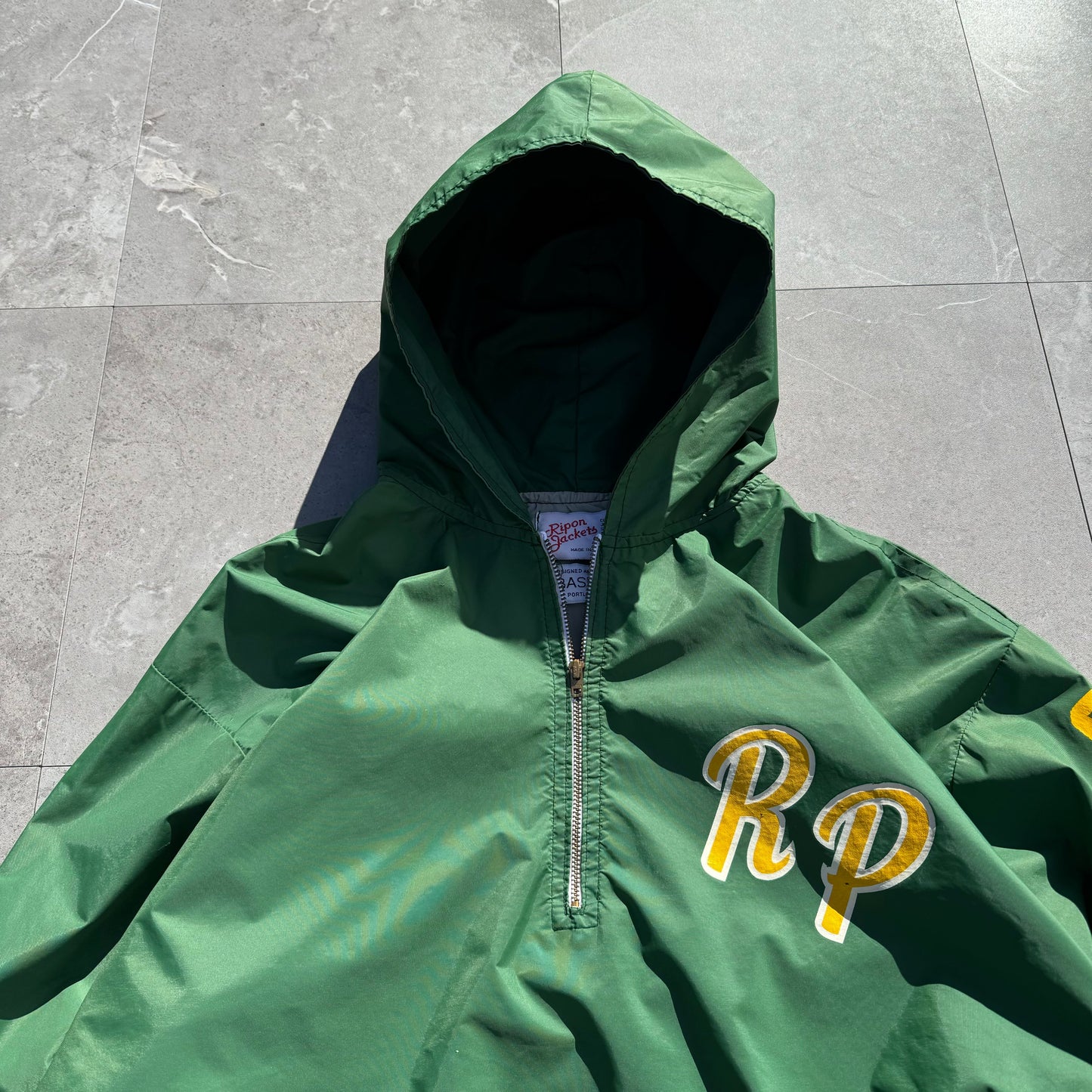 70s Ripon Jackets Made in USA Green Hooded Anorak Jacket KiiChain Clothing