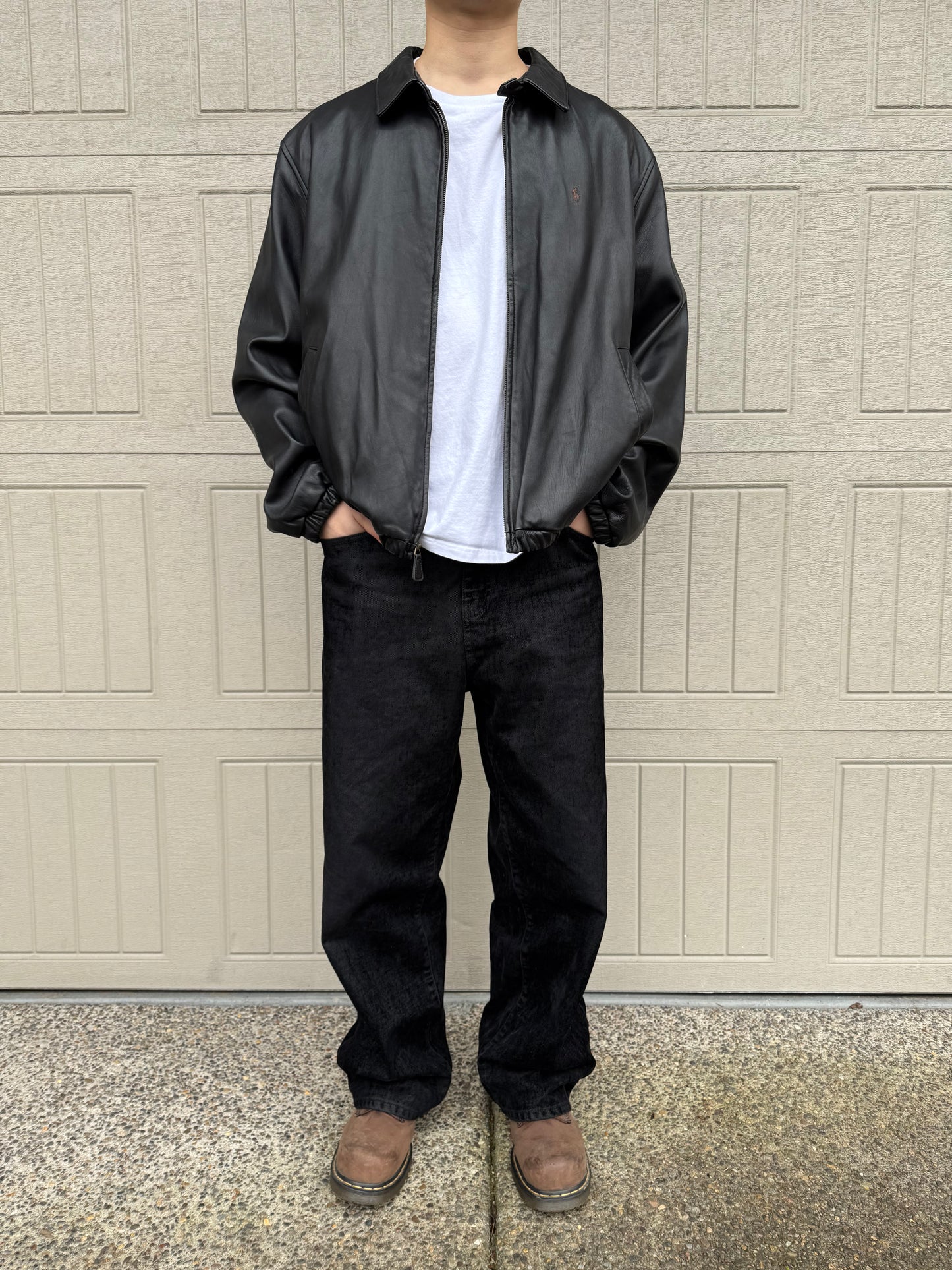 90s-00s Polo by Ralph Lauren Black Leather Jacket