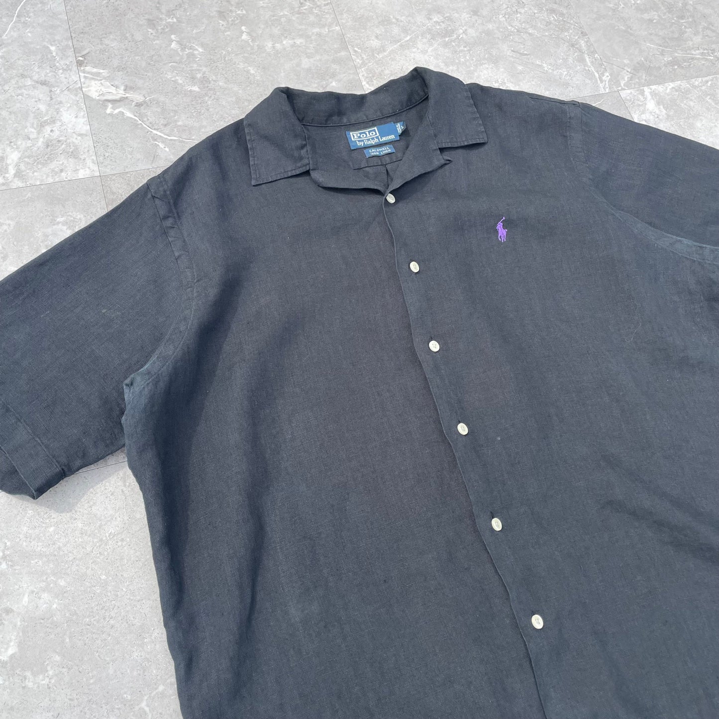 90s Ralph Lauren Caldwell Black Hawaiian Shirt KiiChain Clothing