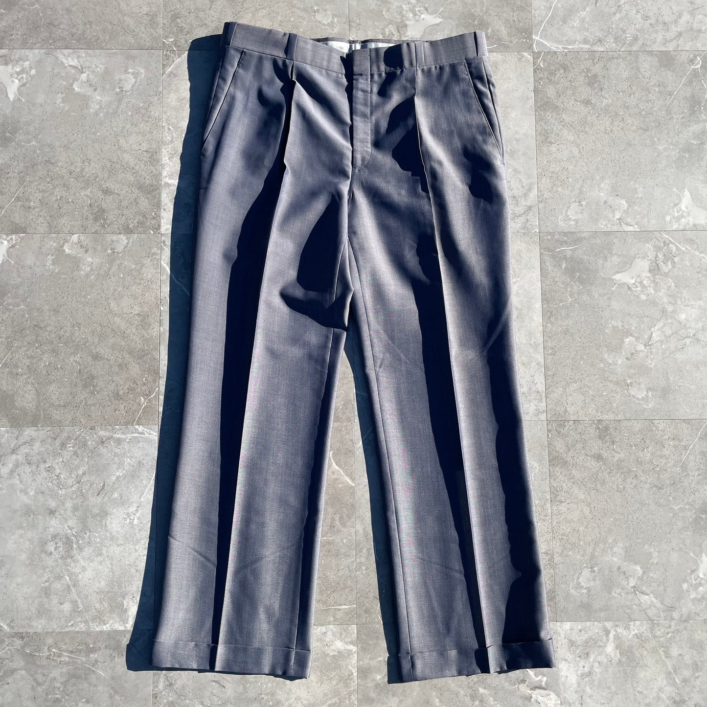80s Unknown 1988 Custom Tailored Light Blue Made in England Pleated Slacks KiiChain Clothing