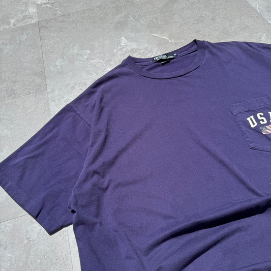 80s-90s Ralph Lauren Navy/Purple Made in USA Pocket Tee KiiChain Clothing