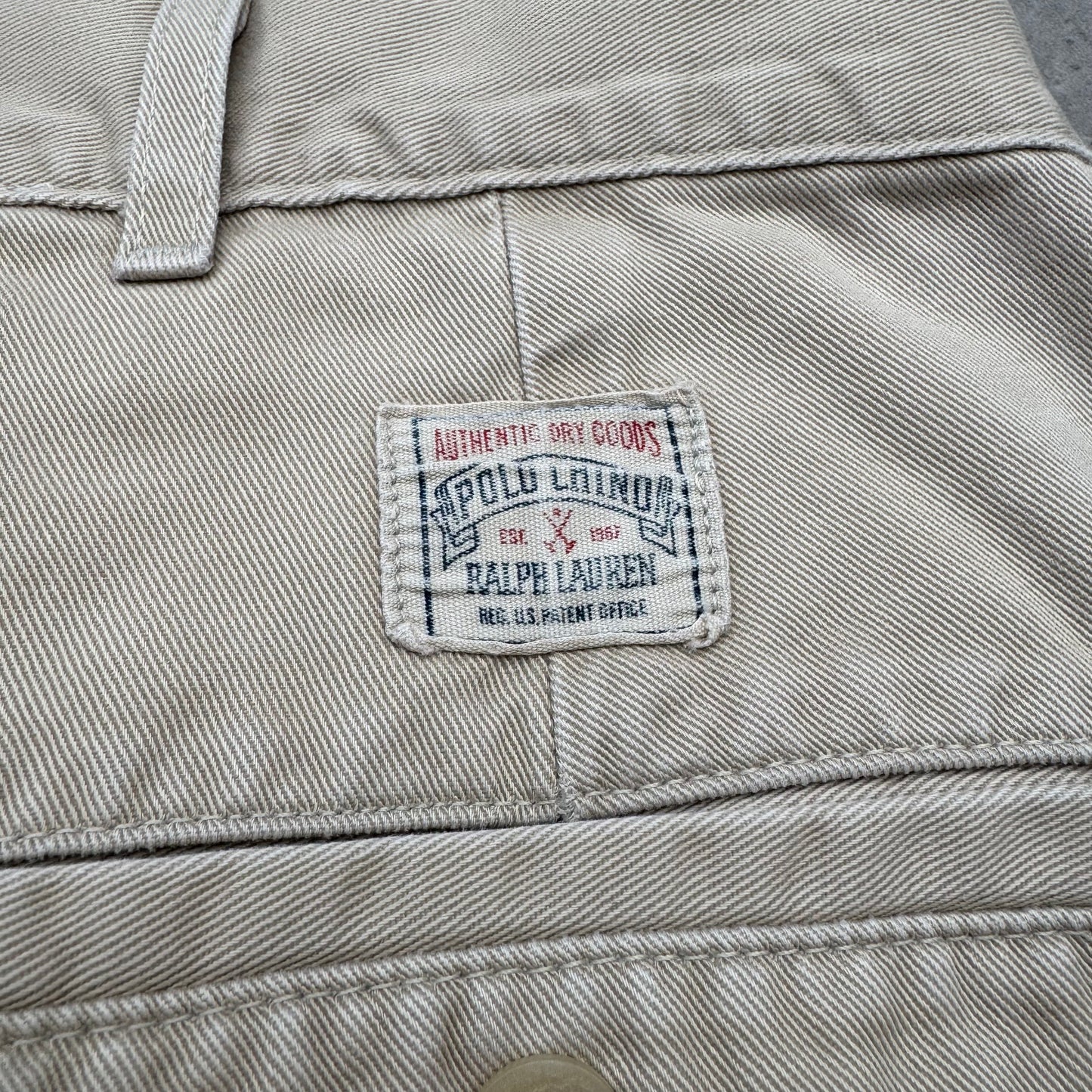 80s-90s Polo by Ralph Lauren Made in USA Cream/Beige Chino Pants 36x32