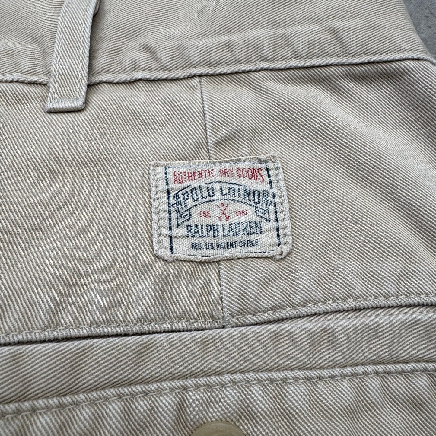80s-90s Polo by Ralph Lauren Made in USA Cream/Beige Chino Pants 36x32 KiiChain Clothing
