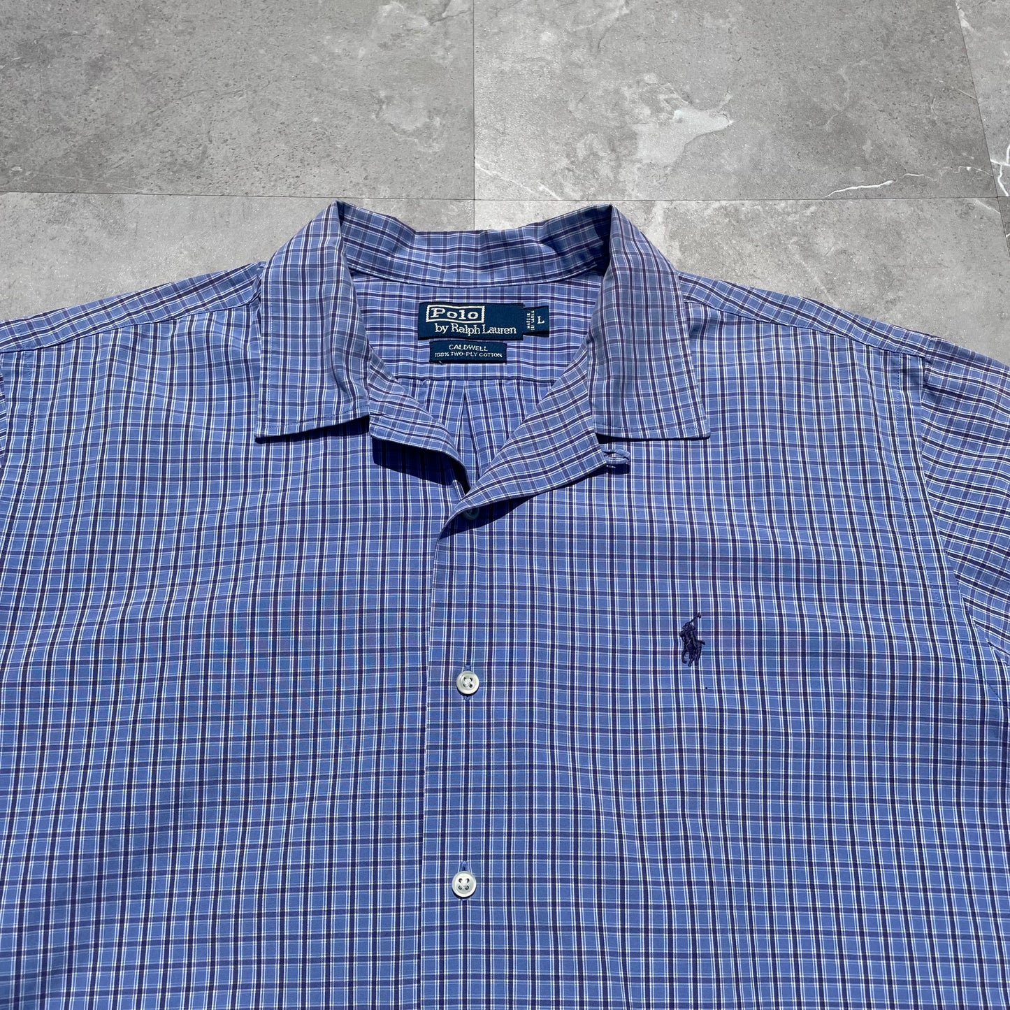 90s Ralph Lauren Caldwell Blue Checkered Shirt KiiChain Clothing