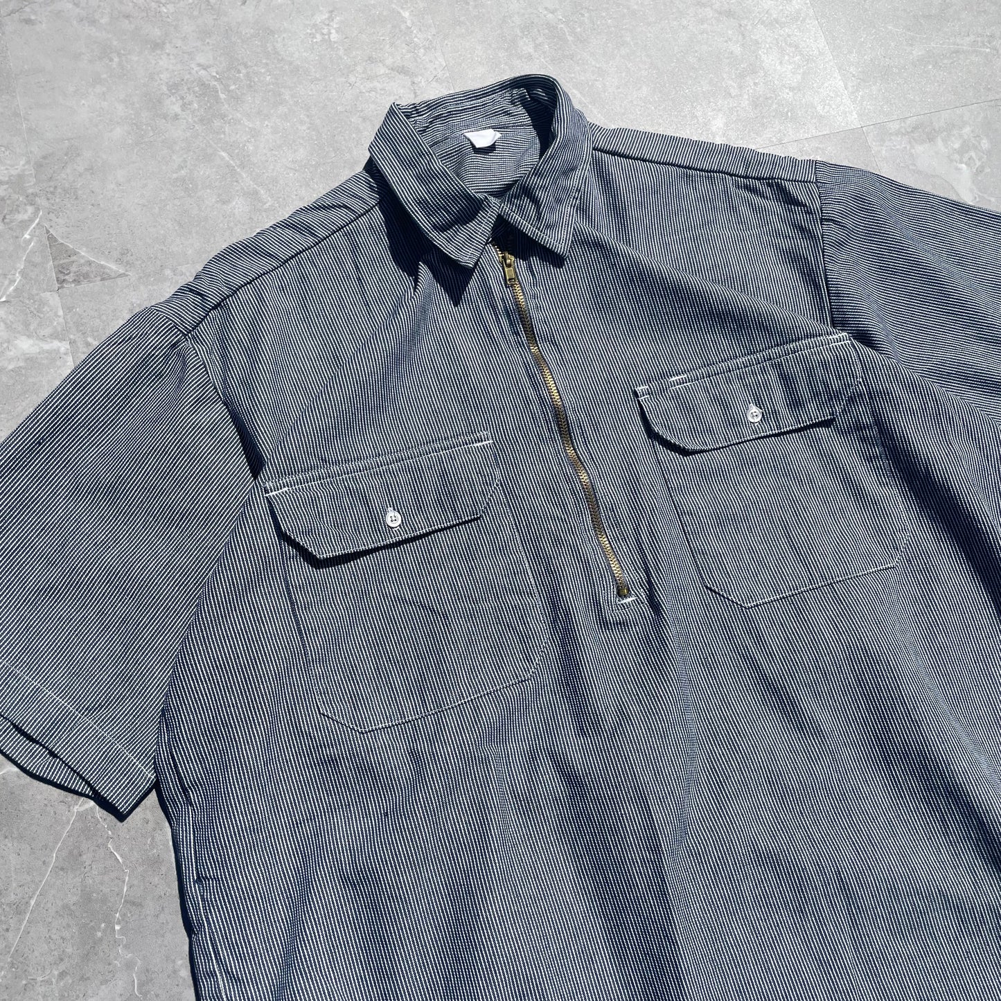 90s Hickory Half-Zip Short Sleeve Shirt KiiChain Clothing
